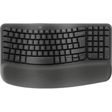 Load image into Gallery viewer, Logitech 920-012304 Wave Keys Wireless Ergonomic Keyboard, Curved, RF Wireless + Bluetooth, QWERTY layout, Graphite
