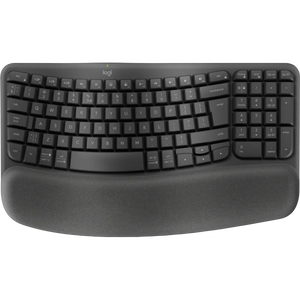 Logitech 920-012304 Wave Keys Wireless Ergonomic Keyboard, Curved, RF Wireless + Bluetooth, QWERTY layout, Graphite