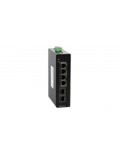 Load image into Gallery viewer, Bdcom 4 Port Gigabit Industrial PoE+ Managed Switch, 2× SFP, 120W PoE Budget, DIN-rail, 48-55VDC Input (Dual Redundant), IP40, 6kV Lighting Protection
