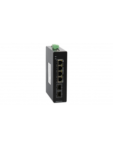Bdcom 4 Port Gigabit Industrial Managed Switch with 2 SFP Ports, DIN-rail, L2+ Managed, 12-55VDC Input (Dual Redundant), IP40, 6kV Lighting Protection