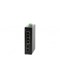 Bdcom 4 Port Gigabit Industrial Managed Switch with 2 SFP Ports, DIN-rail, L2+ Managed, 12-55VDC Input (Dual Redundant), IP40, 6kV Lighting Protection