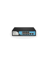 Load image into Gallery viewer, BDCOM 8-Port 100M PoE Switch (8-Port 100M PoE + 2-Port GE RJ45) 90W PoE Budget, Built-in AC power supply, DIP Function, desktop/rackmount - S1200-8P2G
