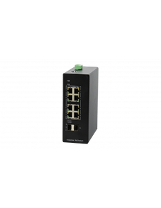 Bdcom 8 Port Gigabit Industrial PoE+ Managed Switch, 2x SFP, 240W PoE Budget, DIN-rail, 48-55VDC Input (Dual Redundant), IP40, 6kV Lighting Protection