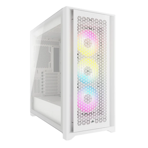 Corsair iCUE 5000D RGB Airflow Tempered Glass Mid-Tower PC CASE; White, Width: 245 mm, Depth: 520 mm, Height: 520 mm