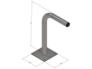 Wall Bracket - 90 Degree Bend - 38mm diameter, 38mm Bracket 250H x 400D, Masts & Brackets, Antenna Mounts & Brackets, WB-300-30