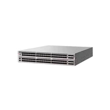 Load image into Gallery viewer, Brocade G720 series 64 port switch, 56 port activation, including 56 Brocade 64Gb/s shortwave multi-mode modules, port side intake
