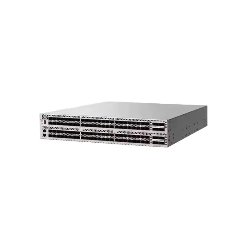 Brocade G720 series 64 port switch, 56 port activation, including 56 Brocade 64Gb/s shortwave multi-mode modules, port side intake