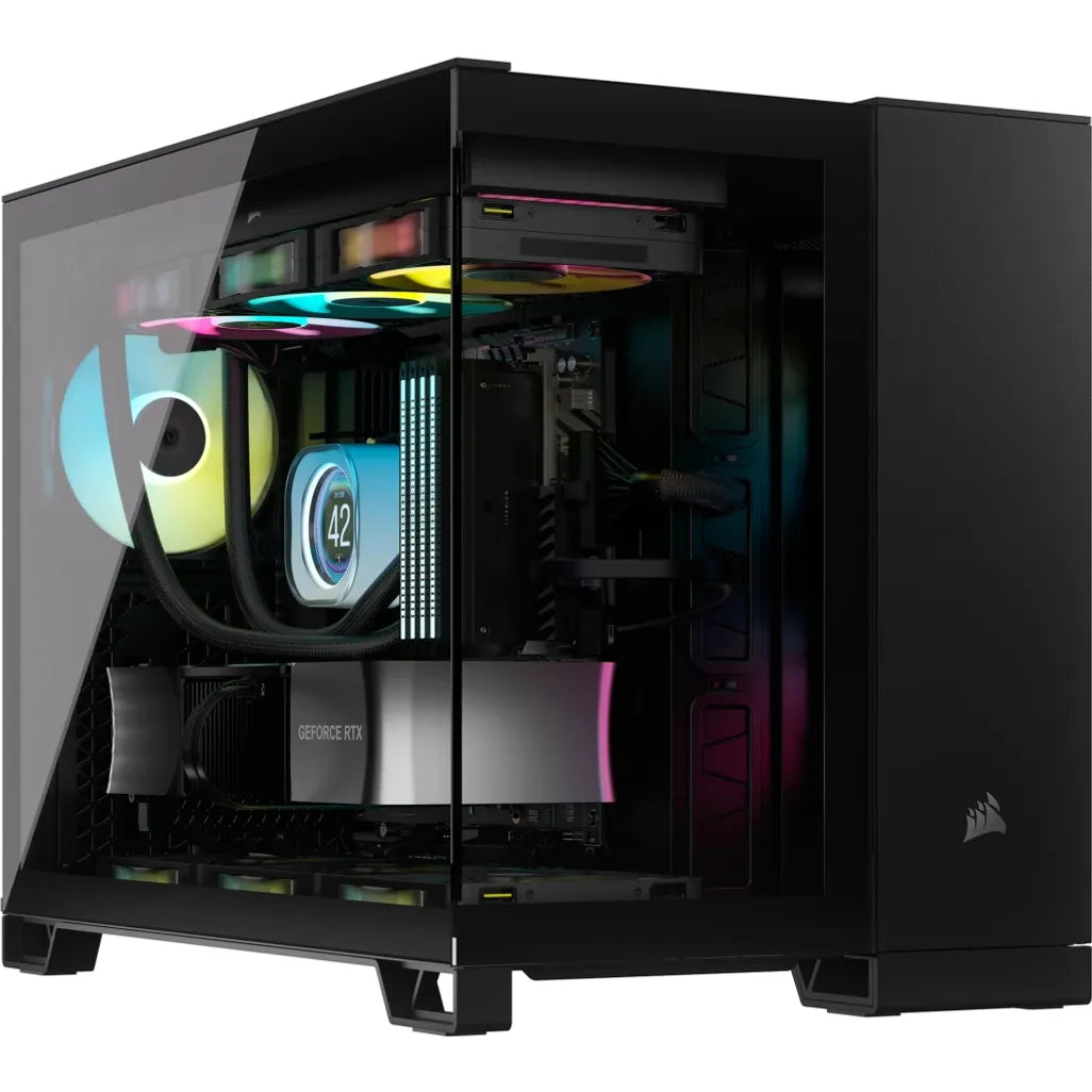 Corsair 2500D Airflow, Midi Tower Micro ATX Dual Chamber PC Case, 18 cm, 40 cm, Black, Dimensions - Width: 304 mm, Depth: 469 mm, Height: 376 mm