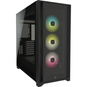 Corsair iCUE 5000X RGB Tempered Glass Mid-Tower PC CASE; Black