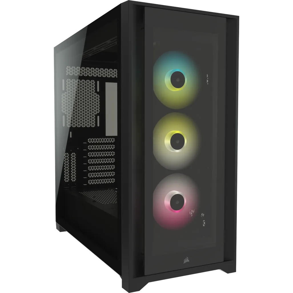 Corsair iCUE 5000X RGB Tempered Glass Mid-Tower PC CASE; Black