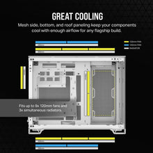 Load image into Gallery viewer, Corsair 2500X, Midi Tower, Desktop PC CASE, ATX, 18 cm, 40 cm, Micro ATX Dual Chamber PC Case; White, Width: 304 mm, Depth: 469 mm, Height: 376 mm
