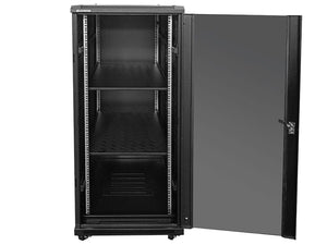 Linkbasic 27U 800mm Deep Cabinet with 4 Fans and 2 Shelves (included), Cold Rolled Steel & Powder Coated, 1400×600×800mm (H×W×D), Supplied Flat-Packed - Let's Fibre Technologies 