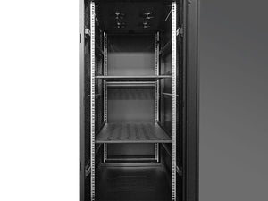 Linkbasic 27U 1M Deep Cabinet 4 Fans & 2 Shelves, Cold Rolled Steel & Powder Coated, 1400x600x1000 mm (HxWxD), Free Standing (Castors & Feet Included)