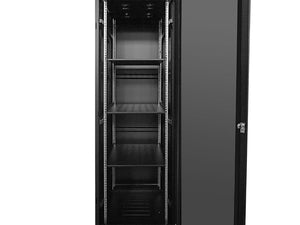 Linkbasic 42U 800mm Deep Cabinet 4 Fans & 3 Shelves, Cold Rolled Steel and Powder Coated, Free Standing, supplied flat-packed, 2000×600×800mm (H×W×D)