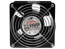 Load image into Gallery viewer, Linkbasic Panel Fan with Finger Guard, long-life fan that will cool free-standing cabinet, Black, Aluminium, 0ºC to 70ºC, Dimensions: 120 x 120 x 38mm
