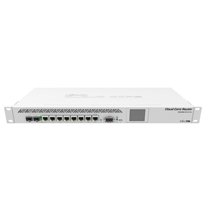 MikroTik CCR1009-7G-1C-1S+ 1U rackmount, 7x Gigabit Ethernet, 1x Combo port (SFP or Gigabit Ethernet), 1xSFP+ cage, 9 cores x 1.2GHz CPU, 2GB RAM