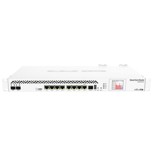 Load image into Gallery viewer, MikroTik Cloud Core Router 1036-8G-2S+1U rackmount, 8x GbE, 2xSFP+ cages, LCD, 36 cores x 1.2GHz CPU, 4GB RAM, 41.5mpps fastpath, 28Gbps throughput
