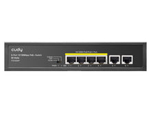 Load image into Gallery viewer, Cudy 6 Port with 4 Port PoE 60W PoE Switch, with 4x802.3af/at PoE and 2xFast Ethernet Uplink ports, 60W PoE budget, with a VLAN and Extender | FS1006P
