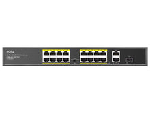 Load image into Gallery viewer, Cudy 18 Port with 16 PoE 190W 2 Gigabit 1SFP Combo Switch, Fast Ethernet switch with 16x 802.3af/at PoE ports, 2x Gbit, 1xSFP Uplink ports | FS1018PS1
