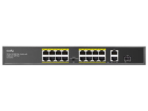 Cudy 18 Port with 16 PoE 190W 2 Gigabit 1SFP Combo Switch, Fast Ethernet switch with 16x 802.3af/at PoE ports, 2x Gbit, 1xSFP Uplink ports | FS1018PS1