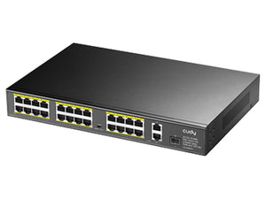 Cudy 26 Port with 24 PoE 290W 2 Gigabit 1SFP Combo Switch, with 24x802.3af/at PoE, 2xGb, 1xSFP Uplink; 290W PoE budget, with VLAN/Extender | FS1026PS1