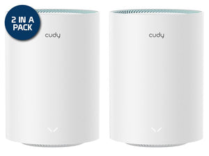 Cudy Dual Band AC 1200Mbps Gigabit Mesh 2 Pack, Ethernet Ports: 2x10/100/1000 (Per Mesh Point), 2x 4dBi Internal Antennas, 12V 1A PSU | M1300 (2-Pack)