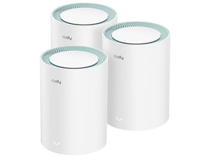 Cudy Dual Band AC 1200Mbps Gigabit Mesh 3 Pack, 802.11ac (WiFi 5) mesh system featuring 2xGigabit Ethernet Ports, integrated antennas | M1300 (3-Pack)