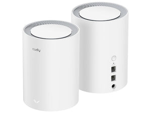 Cudy Dual Band WiFi 6 1800Mbps Gigabit Mesh 2 Pack, 802.11ax WiFi 6 mesh system, featuring 2xGbit Ethernet Ports, integrated antennas | M1800 (2-Pack)