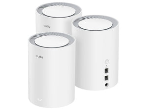 Cudy Dual Band WiFi 6 1800Mbps Gigabit Mesh 3 Pack, 802.11ax WiFi 6 mesh system, featuring 2xGbit Ethernet Ports, integrated antennas | M1800 (3-Pack)