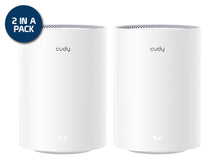 Load image into Gallery viewer, Cudy Dual Band WiFi 6 3000Mbps Multi-Gigabit Mesh 2-Pack, 1x Gigabit Ethernet Port, 1x 2.5Gbps Ethernet Port, integrated antennas | M3000 (2-Pack)
