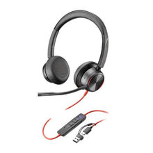Load image into Gallery viewer, Poly Blackwire 8225 Stereo Microsoft Teams Certified Stereo USB-C Headset with USB-A Adapter, Long-lasting comfort, Advanced hybrid ANC 8X225AA
