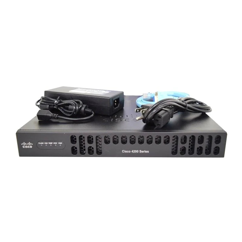 ISR4221/K9 4200 Series Gigabit ethernet router ISR 4221 with 2 onboard GE, 2NIM slots, 1 ISC slot, 8GB Flash Memory default, 4GB DRAM
