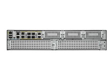 Load image into Gallery viewer, Cisco ISR 4451 network router with 4 onboard GE, 3 NIM slots, 1 ISC slot, 2 SM slots, 8GB Flash Memory default, 2 GB DRAM, 4 GB DRAM
