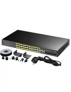 Cudy 24 Port Gigabit PoE 400W 4 Gigabit 4SFP Switch, 24×Gigabit PoE Ports with 802.3at/af Mode A PoE, 4×GbE/SFP Combo Ports, 400W PSU | GS2028PS4-400W