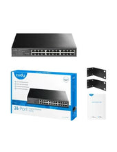 Load image into Gallery viewer, Cudy 24 Port Gigabit Unmanaged Desktop Switch, 24× Gigabit Ethernet Ports, Default/VLAN/Extend Modes, Extend for 250 Meters Transmission | GS1024
