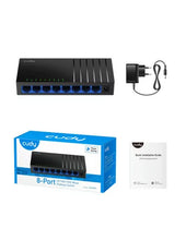 Load image into Gallery viewer, Cudy 8 Port Gigabit Desktop Switch, 8× Gigabit Ethernet Ports, Desktop, Wall-Mount, Eight 10/100/1000 Mbps non-blocking Ethernet ports, 170m | GS108D
