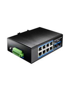 Cudy 8 Port Gigabit Industrial 2SFP Managed Switch, Multi-Mode up to 2km, 12V to 52V DC, redundant power input, DIN-rail and wall-mountable | IG1008S2