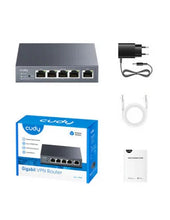 Load image into Gallery viewer, Cudy Multi-WAN 5 port Gigabit VPN Router, 1× GbE WAN, 3× GbE WAN/LAN, 1× GbE LAN, Load Blance or Link Backup Modes, VPN, Firewall, Routing | R700
