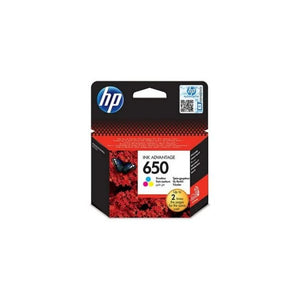 HP 650 Tri-color Original Ink Cartridge, Printing colours: Cyan,Magenta,Yellow, Dye-based ink