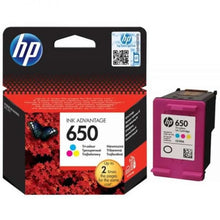 Load image into Gallery viewer, HP 650 Tri-color Original Ink Cartridge, Printing colours: Cyan,Magenta,Yellow, Dye-based ink
