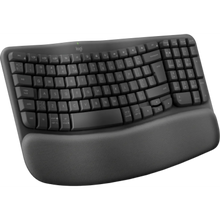 Load image into Gallery viewer, Logitech 920-012304 Wave Keys Wireless Ergonomic Keyboard, Curved, RF Wireless + Bluetooth, QWERTY layout, Graphite
