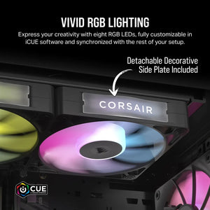 CORSAIR RX Series; iCUE LINK RX140; 140mm Fan; Single Pack, Fan diameter: 14 cm, 1700 RPM rotation, Maximum airflow: 94.7 cfm, Product colour: Black