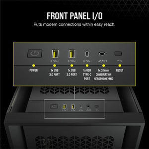 Corsair 5000D Airflow Tempered Glass Mid-Tower PC CASE; Black - 4x3.5''; 2x2.5''; Up to 360mm Liquid Coolers - ATX Chassis