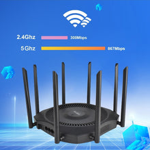 Load image into Gallery viewer, KuWFi 1200Mbps AP Router 11ac 2.4G 5G Dual Band WiFi External Antennas Gigabit WAN LAN Port 64 Users MESH VPN
