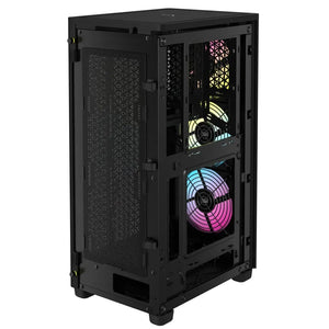 Corsair 2000D RGB ICUE Airflow Tempered Glass ITX-Tower, PC CASE, Black, AF Slim fans/SF PSU only, 2.5" HDD, Width 200 mm, Depth 271 mm, Height 458 mm