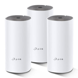 TP-Link Whole Home Mesh Wi-Fi System AC1200 Dual-Band Wi-Fi (Triple Pack); 5GHz: 867Mbps/2.4GHz: 300Mbps, 2× 10/100Mbps ports, 2x Antennas - DECO E4-3