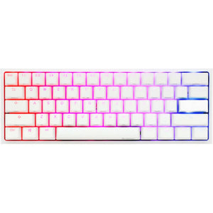 Ducky Keyboard One 2 Pro 60% Mechanical Keyboard; RGB; PBT Double Shot Keycaps, White - Cherry Blue, DKON2061ST-CUSPDWWT2