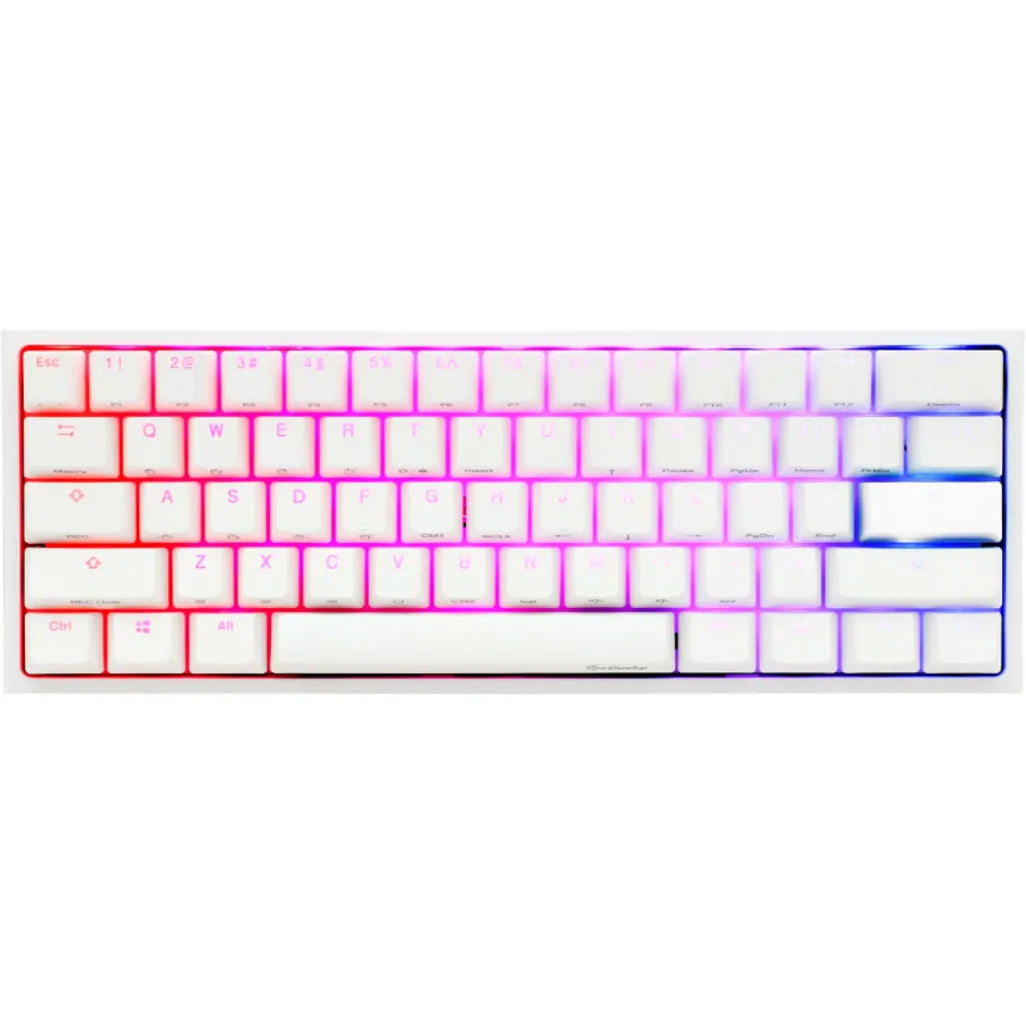 Ducky Keyboard One 2 Pro 60% Mechanical Keyboard; RGB; PBT Double Shot Keycaps, White - Cherry Blue, DKON2061ST-CUSPDWWT2