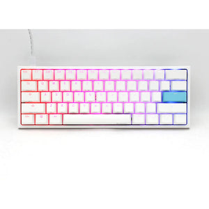 Ducky Keyboard One 2 Pro 60% Mechanical Keyboard; RGB; PBT Double Shot Keycaps, White, Cherry Silent Red, DKON2061ST-SUSPDWWT2