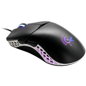 Ducky Mouse Feather Black and White - Huano Blue switches, PixArt sensor, 16000 DPI, Optical, Wired Mouse, DMFE20O-OAZPA7G